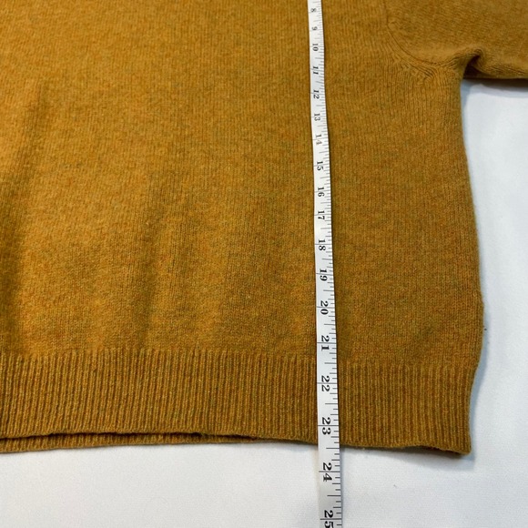 Uniqlo Mustard Yellow 100% Wool Crew Neck Long Sleeve Knit Cozy Sweater Size S - Picture 5 of 9